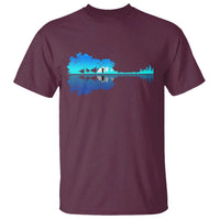 Guitar Lake Shadow T Shirt Acoustic Guitarist Musician Nature Lover - Wonder Print Shop
