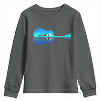 Guitar Lake Shadow Youth Sweatshirt Acoustic Guitarist Musician Nature Lover - Wonder Print Shop