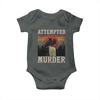 Funny Literary Baby Onesie Attempted Murder Two Crows Bird on Branch - Wonder Print Shop