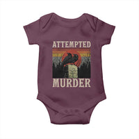 Funny Literary Baby Onesie Attempted Murder Two Crows Bird on Branch - Wonder Print Shop