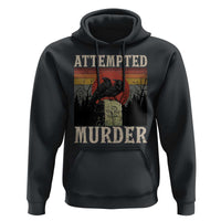 Funny Literary Hoodie Attempted Murder Two Crows Bird on Branch - Wonder Print Shop