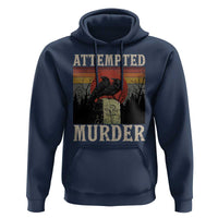 Funny Literary Hoodie Attempted Murder Two Crows Bird on Branch - Wonder Print Shop