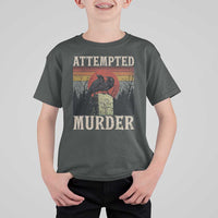 Funny Literary T Shirt For Kid Attempted Murder Two Crows Bird on Branch - Wonder Print Shop