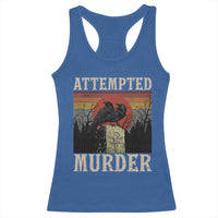 Funny Literary Racerback Tank Top Attempted Murder Two Crows Bird on Branch - Wonder Print Shop