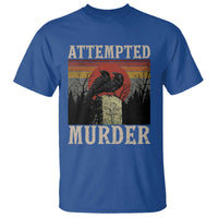 Funny Literary T Shirt Attempted Murder Two Crows Bird on Branch - Wonder Print Shop