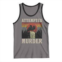 Funny Literary Tank Top Attempted Murder Two Crows Bird on Branch - Wonder Print Shop