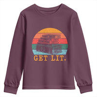 Book Lover Youth Sweatshirt Get Lit Literature Reading - Wonder Print Shop