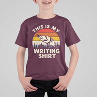 Funny Writer T Shirt For Kid This is My Writing Shirt Authors Poets Literature - Wonder Print Shop