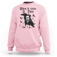 Funny Edgar Allan Poe Sweatshirt When It Rains It Poes - Wonder Print Shop