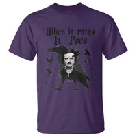 Funny Edgar Allan Poe T Shirt When It Rains It Poes - Wonder Print Shop