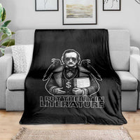Funny Edgar Allan Poe Throw Blanket I Put The Lit In Literature - Wonder Print Shop