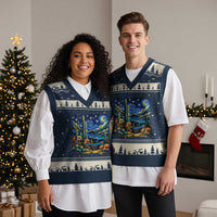 Desert Night Cactus Starry Night Arizona Stars Sky Nature Lover Gift V-Neck Knit Sweater Vest