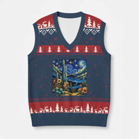 Desert Night Cactus Starry Night Arizona Stars Sky Nature Lover Gift V-Neck Knit Sweater Vest