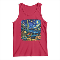 Desert Night Cactus Starry Night Arizona Stars Sky Nature Lover Gift Tank Top
