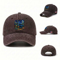 Desert Night Cactus Starry Night Arizona Stars Sky Nature Lover Gift Washed Cotton Baseball Cap