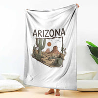 Arizona State Map Desert Landscape Cactus Southwest Throw Blanket