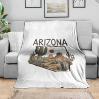 Arizona State Map Desert Landscape Cactus Southwest Throw Blanket