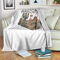 Arizona State Map Desert Landscape Cactus Southwest Throw Blanket
