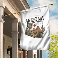 Arizona State Map Desert Landscape Cactus Southwest Garden Flag