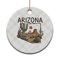 Arizona State Map Desert Landscape Cactus Southwest Ceramic Ornament