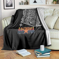 Arizona Map Phoenix Sedona Tucson Southwest Travel Throw Blanket