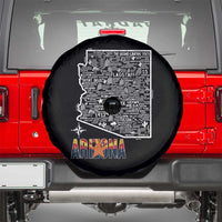 Arizona Map Phoenix Sedona Tucson Southwest Travel Spare Tire Cover