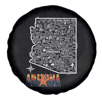 Arizona Map Phoenix Sedona Tucson Southwest Travel Spare Tire Cover