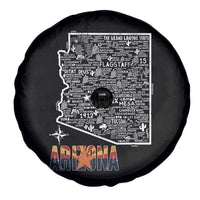 Arizona Map Phoenix Sedona Tucson Southwest Travel Spare Tire Cover