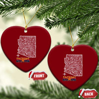 Arizona Map Phoenix Sedona Tucson Southwest Travel Ceramic Ornament
