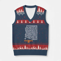 Arizona Map Phoenix Sedona Tucson Southwest Travel V-Neck Knit Sweater Vest