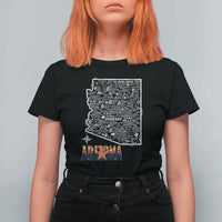 Arizona Map Phoenix Sedona Tucson Southwest Travel T Shirt For Women