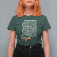 Arizona Map Phoenix Sedona Tucson Southwest Travel T Shirt For Women