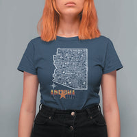 Arizona Map Phoenix Sedona Tucson Southwest Travel T Shirt For Women