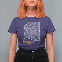Arizona Map Phoenix Sedona Tucson Southwest Travel T Shirt For Women