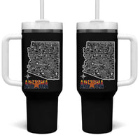 Arizona Map Phoenix Sedona Tucson Southwest Travel Tumbler With Handle