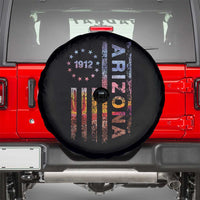 Arizona American Flag Pride Cactus Landscape Established 1912 Spare Tire Cover