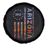Arizona American Flag Pride Cactus Landscape Established 1912 Spare Tire Cover