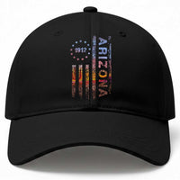 Arizona American Flag Pride Cactus Landscape Established 1912 Baseball Cap