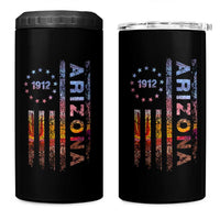 Arizona American Flag Pride Cactus Landscape Established 1912 4 in 1 Can Cooler Tumbler