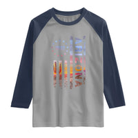 Arizona American Flag Pride Cactus Landscape Established 1912 Raglan Shirt