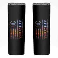 Arizona American Flag Pride Cactus Landscape Established 1912 Skinny Tumbler