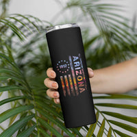Arizona American Flag Pride Cactus Landscape Established 1912 Skinny Tumbler
