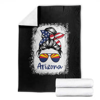 Arizona American Flag Messy Bun Pride Throw Blanket