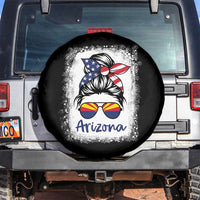 Arizona American Flag Messy Bun Pride Spare Tire Cover