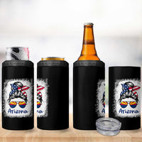Arizona American Flag Messy Bun Pride 4 in 1 Can Cooler Tumbler