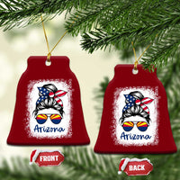 Arizona American Flag Messy Bun Pride Ceramic Ornament