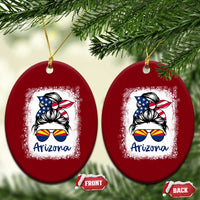 Arizona American Flag Messy Bun Pride Ceramic Ornament