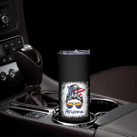 Arizona American Flag Messy Bun Pride Skinny Tumbler