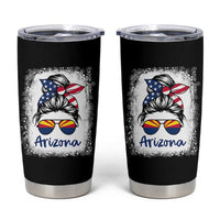 Arizona American Flag Messy Bun Pride Tumbler Cup