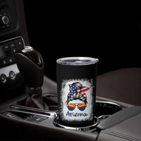 Arizona American Flag Messy Bun Pride Tumbler Cup